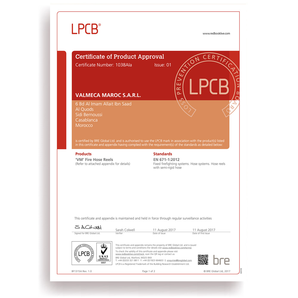Certificat LPCB