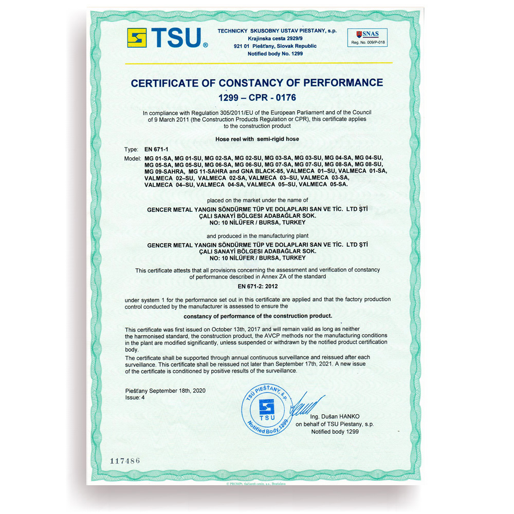 Certificat TSU