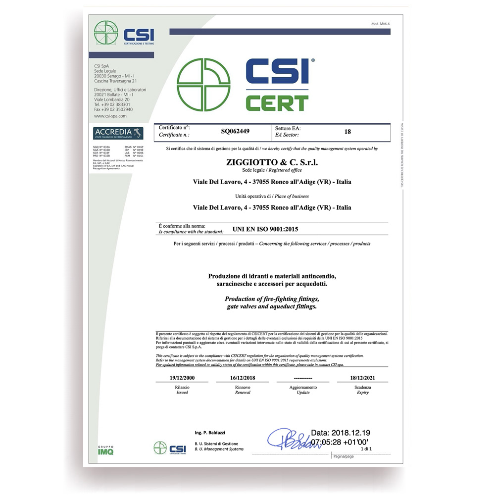 Certificat CSI