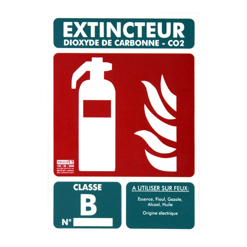 Plaque Extincteur Co2