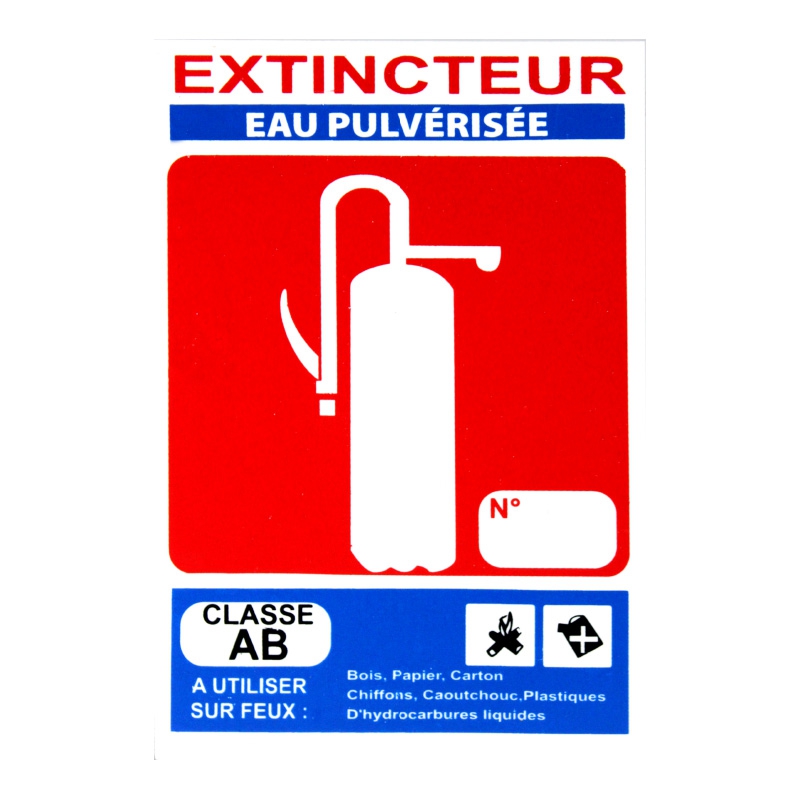 Plaque Extincteur Eau