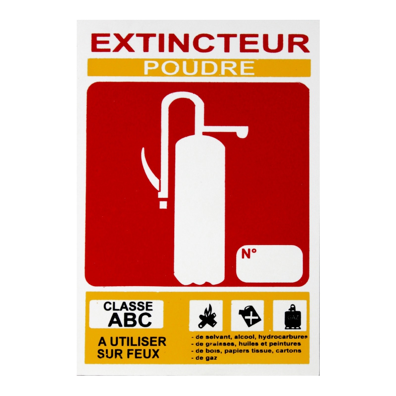 Plaque Extincteur Poudre