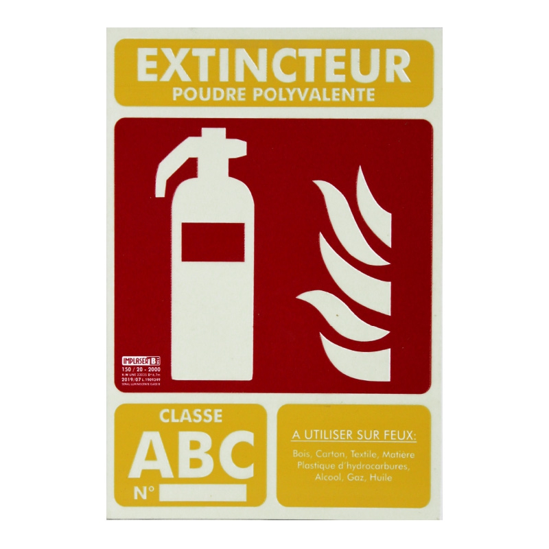 Plaque Extincteur Poudre